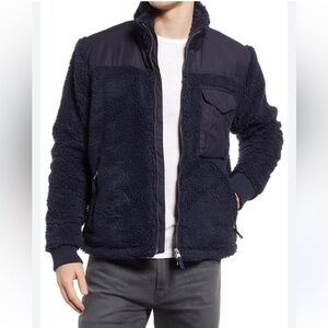 New Alex Mill fleece lined Sherpa field jacket in navy blue sz XL